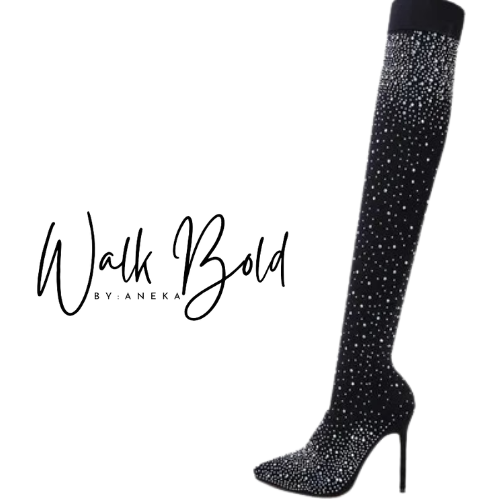 Preorder Over The Knee Diamond Sock Boots (ETA 11/4-11-11)