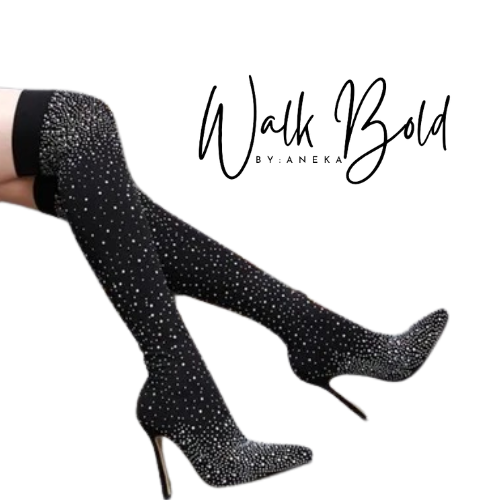 Preorder Over The Knee Diamond Sock Boots (ETA 11/4-11-11)