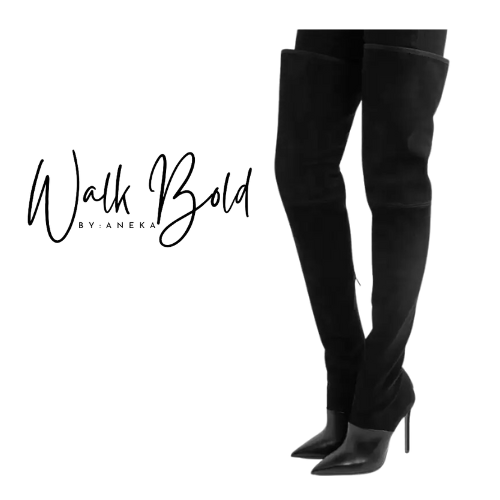 Preorder Suede and Leather Stretch Over Knee Thigh High Boots (ETA 11/4-11-11)