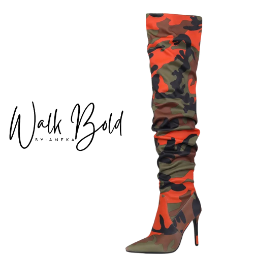 Preorder Camouflage Slouchy High-Heel Boots (ETA 11/4-11-11)