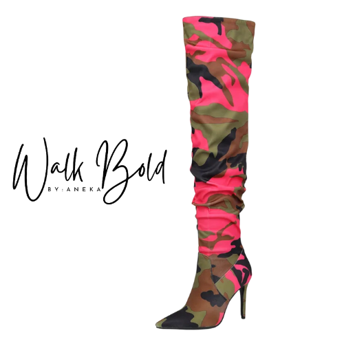 Preorder Camouflage Slouchy High-Heel Boots (ETA 11/4-11-11)