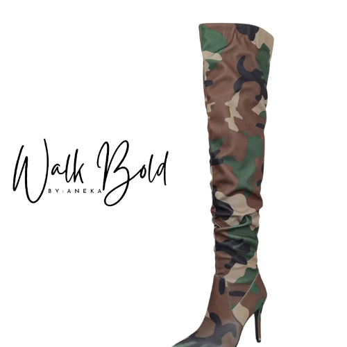 Preorder Camouflage Slouchy High-Heel Boots (ETA 11/4-11-11)